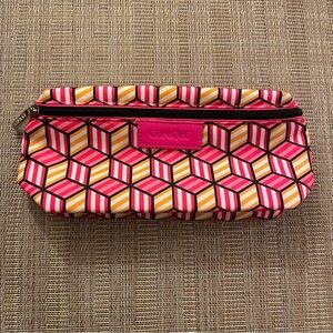 Clinique multi color print cosmetic bag.             NWOT